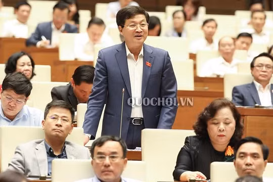 Tổng Thanh tra Chính phủ Lê Minh Khái trả lời chất vấn của đại biểu Quốc hội sáng 30/10. (Ảnh: Quochoi.vn)