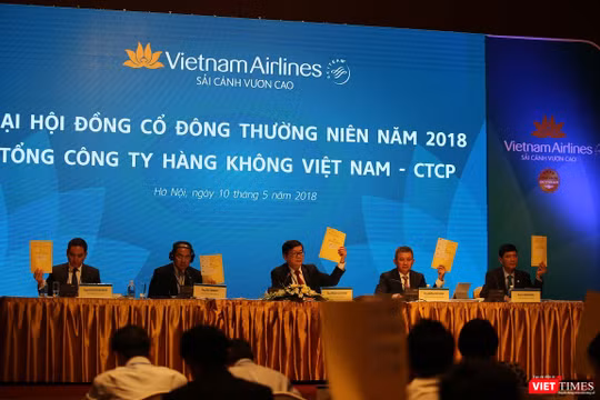ĐHĐCĐ Vietnam Airlines: Trả cổ tức 2017 mức 8%, chốt mục tiêu lợi nhuận 2.400 tỷ đồng cho 2018. (Ảnh: HVN)