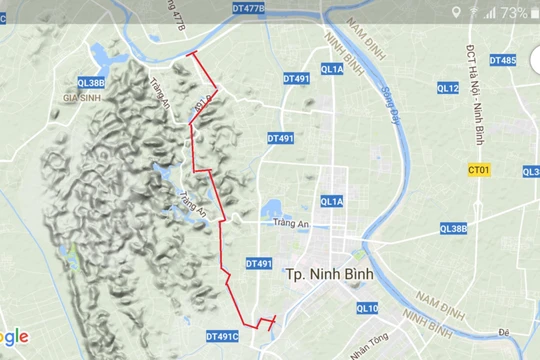 Sông Sào Khê dài khoảng 14km (đoạn màu đỏ) được đầu tư gần 2.600 tỷ đồng để thực hiện dự án. Ảnh: ND