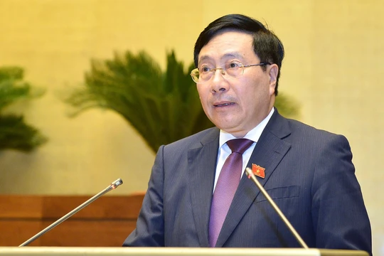 Phó Thủ tướng Phạm Bình Minh trả lời chất vấn.