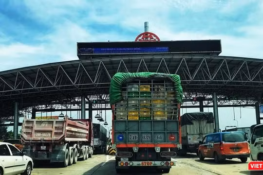 Trạm thu phí Pháp Vân - Cầu Giẽ. Ảnh: Thanh Hiếu.