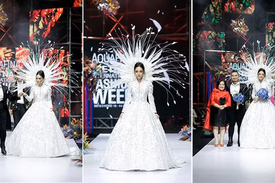 Hoa hậu Trương Hồ Phương Nga bất ngờ xuất hiện đẹp "không tì vết" trên sàn catwalk.