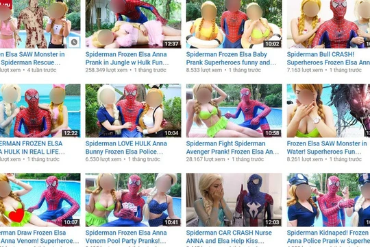 Kênh "Spiderman Frozen Marvel Superhero Real Life" từng kiếm được nguồn thu khủng nhờ lượt xem khổng lồ trên các đoạn video nhảm nhí phát trên Youtube. 