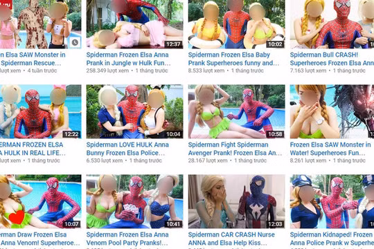 Kênh "Spiderman Frozen Marvel Superhero Real Life" từng kiếm được nguồn thu khủng nhờ lượt xem khổng lồ trên các đoạn video nhảm nhí phát trên Youtube. 