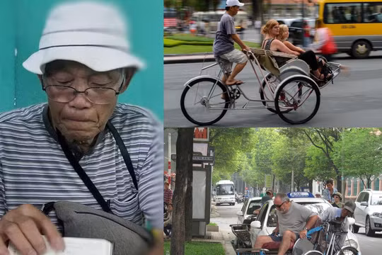 Cụ Oki (khách Nhật, bên trái ảnh) tố cáo bị xích lô "chặt chém" 2,9 triệu đồng cuốc xích lô 5 phút 