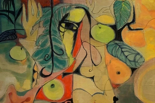 Phục sinh. 1988. Lụa. 50x70cm (Tranh Nguyễn Đức Toàn)