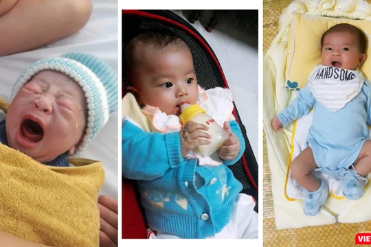 Con đến trên đời là niềm hạnh phúc to lớn nhất (Ảnh do mẹ của các bé cung cấp) 