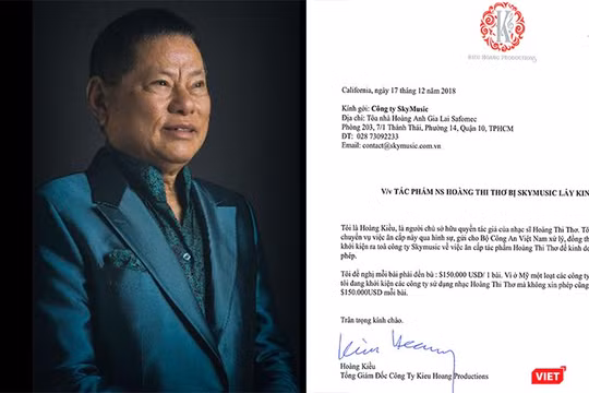 Tỷ phú Hoàng Kiều yêu cầu Sky Music đền bù cho những vi phạm bản quyền 150.000 USD/bài 