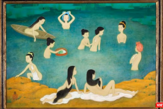Bức tranh lụa “Những người phụ nữ tắm” của Mai Trung Thứ vừa bán ra thành công trên thị trường Châu Âu, có giá hơn 9 tỷ đồng