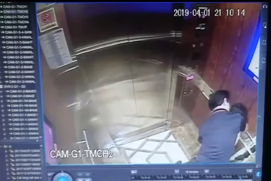 Hình cắt từ đoạn clip trong camera an ninh của tòa nhà chung cư Galaxy 