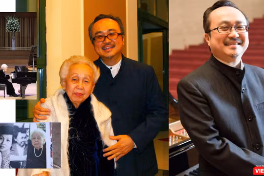 NSND Đặng Thái Sơn và mẹ (Ảnh tư liệu gia đình do NSND Đặng Thái Sơn cung cấp) 