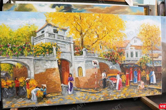 Sato Art (856 Tạ Quang Bửu, TP.HCM) đăng nhiều tin rao bán bức “Chiều thu bên ô Quan Chưởng” của họa sĩ Lâm Đức Mạnh 