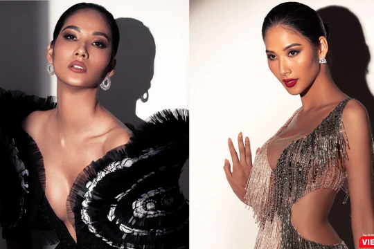 Hoàng Thùy, đại diện Việt Nam tại Miss Universe 2019 trong trang phục của Nguyễn Công Trí và Hoàng Hải 