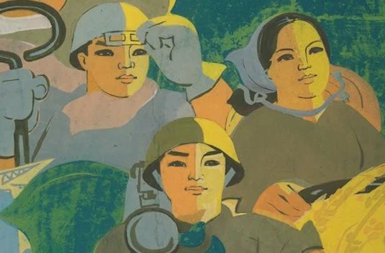 Một góc bức tranh cổ động của họa sĩ Trường Sinh 