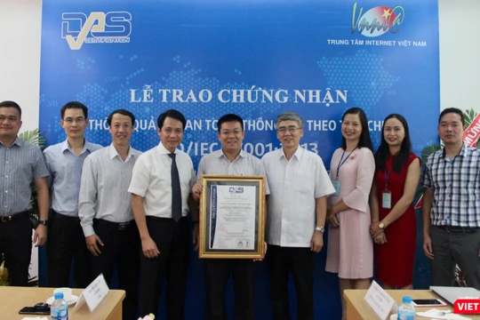 VNNIC tiếp tục duy trì và mở rộng phạm vi chứng nhận Hệ thống quản lý An toàn thông tin theo tiêu chuẩn ISO/IEC 27001:2013.