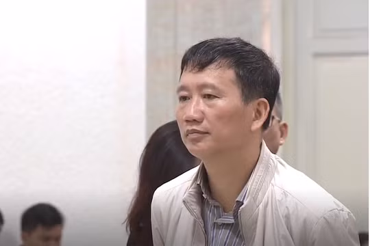 Bị cáo Trịnh Xuân Thanh trong phiên xét xử sáng nay.