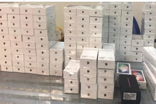 Lô hơn 250 chiếc điện thoại iPhone mới bị Hải quan Tân Sơn Nhất bắt giữ. Ảnh: Hải quan TPHCM.