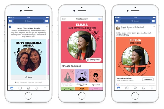 Ngày kỷ niệm ra đời của Facebook (mùng 4/2 hàng năm) được tôn vinh là ngày Tình bạn. Ảnh: Facebook.