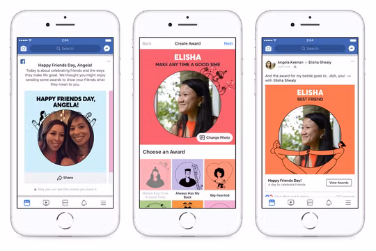 Ngày kỷ niệm ra đời của Facebook (mùng 4/2 hàng năm) được tôn vinh là ngày Tình bạn. Ảnh: Facebook.