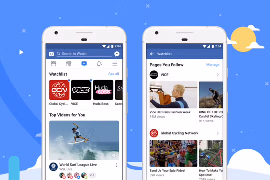 Các video mới nhất về giải trí, thể thao, tin tức và nhiều lĩnh vực khác nữa đều có trong bảng tin cá nhân Watch của người dùng.