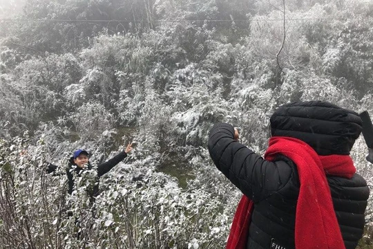 Hình ảnh được ghi lại tại Sapa sáng nay.