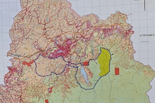 Sơ đồ vị trí phạm vi nghiên cứu của hai dự án mà Vườn Thời Đại Việt Nam đề xuất