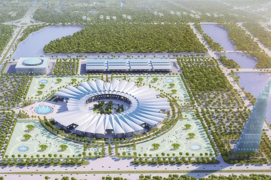 Phối cảnh dự án Trung tâm hội chợ triển lãm quốc gia tại Đông Anh, Hà Nội (Ảnh: VEF)