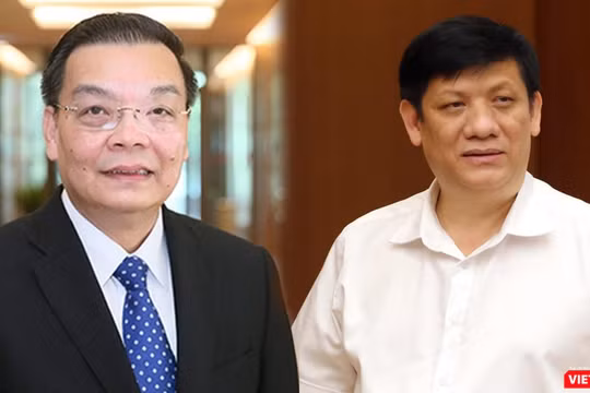 Chủ tịch UBND TP Hà Nội Chu Ngọc Anh (trái) và Bộ trưởng Bộ Y tế Nguyễn Thanh Long