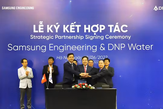 Toàn cảnh buổi lễ ký kết trở thành cổ đông chiến lược của Samsung Engineering và DNP Water hôm 29/6