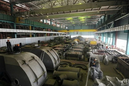 Một lò phản ứng xây dựng tại Nhà máy Năng lượng hạt nhân Kalinin, Nga - Ảnh: AFP