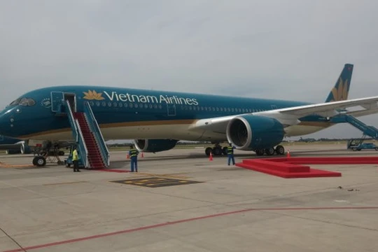 Chiếc máy bay AirbusA350 đầu tiên của Vietnam Airlines. (Ảnh: Tuổi trẻ)