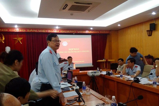 Cục trưởng Cục Chống tham nhũng Phạm Trọng Đạt trong một cuộc họp báo của TTCP