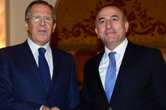 Ngoại trưởng Nga Sergei Lavrov trong một cuộc gặp với người đồng cấp Thổ Nhĩ Kỳ Mevlut Cavusoglu. (Nguồn: Getty Images)