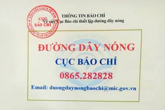 Đường dây nóng của Cục Báo chí