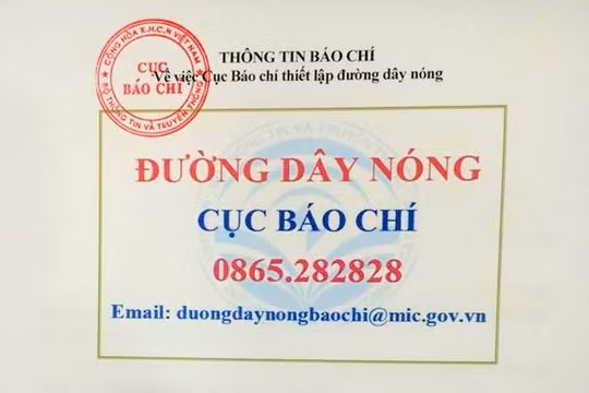 Đường dây nóng của Cục Báo chí