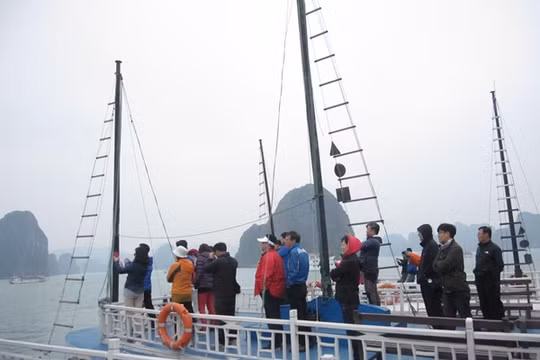 Lên boong dạo ngắm cảnh, chụp ảnh và hít thở không khí trong lành của biển là một trái nghiệm đặc biệt trên vịnh Hạ Long