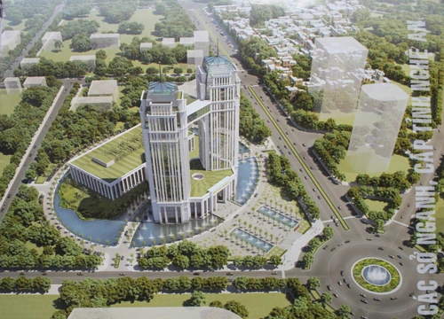 Phối cảnh tổng thể khu hành chính tập trung tỉnh Nghệ An (Ảnh: VnExpress)