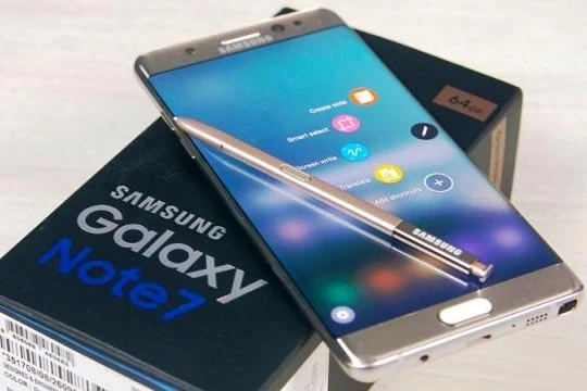 Điện thoại Sam Sung Galaxy Note 7. (Ảnh: T.H/Vietnam+)