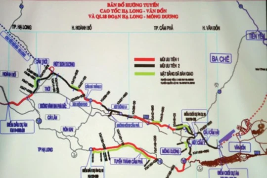 Sơ đồ cao tốc Vân Đồn - Móng Cái