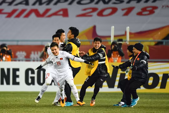 Người hùng Quang Hải của U23 Việt Nam. Ảnh cắt từ clip