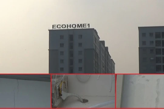Chung cư Ecohome mới sử dụng đã vá chằng vá chịt
