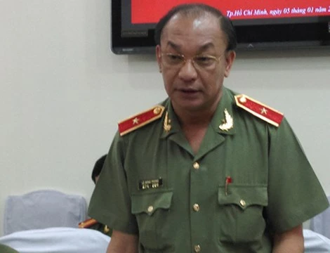 Thiếu tướng Lê Đông Phong tại buổi gặp mặt báo chí. Ảnh: HC 