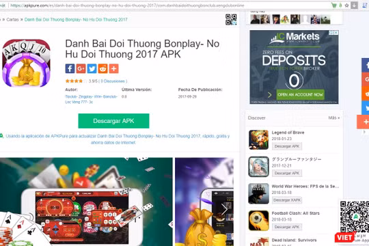 Phần mềm chơi game bài trên điện thoại đang tràn lan trên mạng.