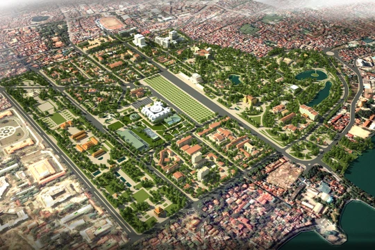 Phối cảnh đồ án quy hoạch Khu trung tâm chính trị Ba Đình.