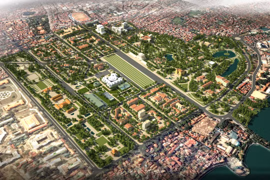 Phối cảnh đồ án quy hoạch Khu trung tâm chính trị Ba Đình.