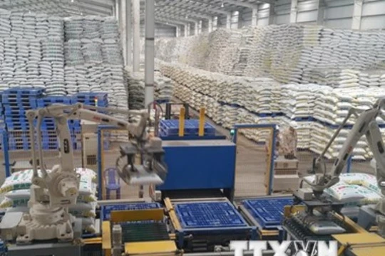 Dây chuyền sản xuất DAP của nhà máy. (Ảnh: Lục Hương Thu/TTXVN)