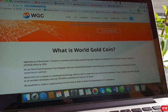 Một trang web quảng bá tiền ảo