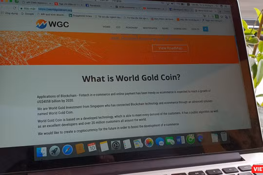 Một trang web quảng bá tiền ảo