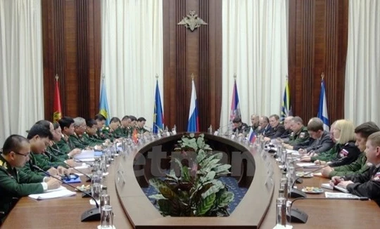 Quang cảnh Đối thoại chiến lược quốc phòng cấp thứ trưởng Việt-Nga lần thứ 2. (Ảnh: Duy Trinh/Vietnam+)