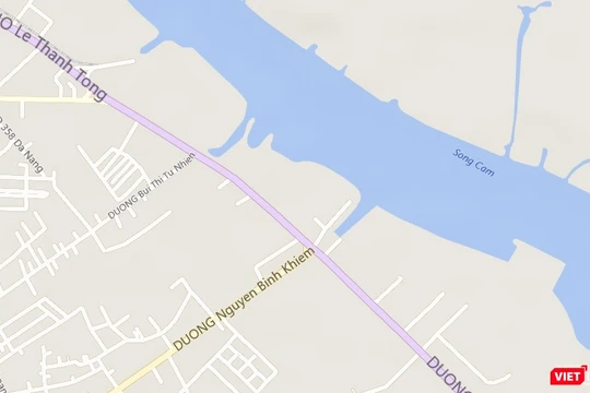 Vị trí Hải Phòng muốn làm hầm đường bộ vượt sông. Ảnh: Maps